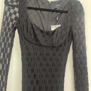 Bardot Black Lace Midi Dress
